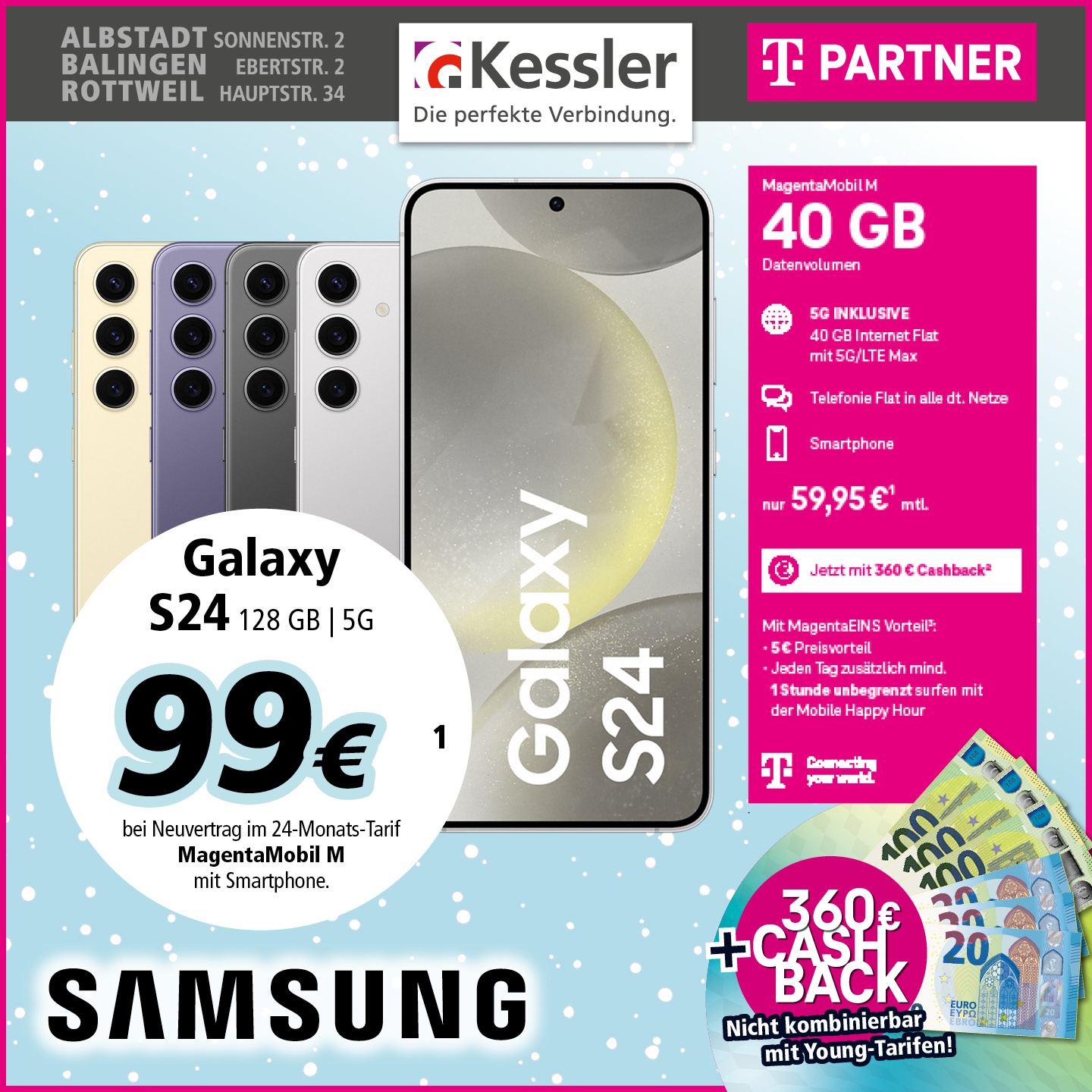 Telekom MagentaMobil M mit Galaxy S24 und Cashback