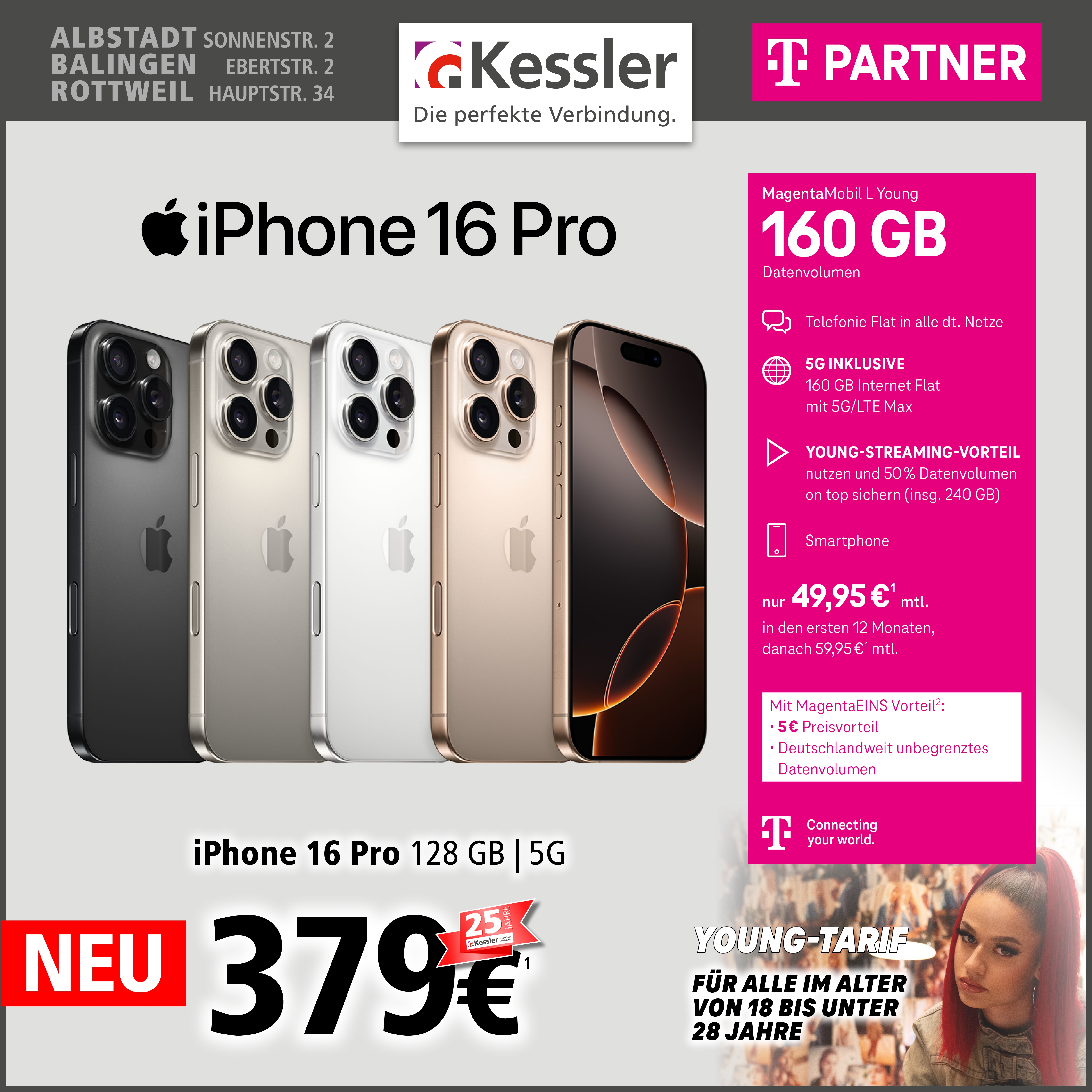 MagentaMobil L Young und IPhone 16 Pro