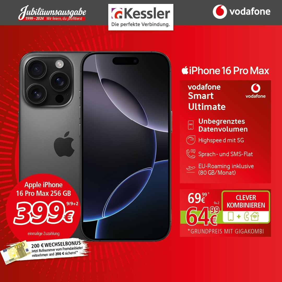 Vodafone Smart Ultimate mit IPhone 16 Pro Max