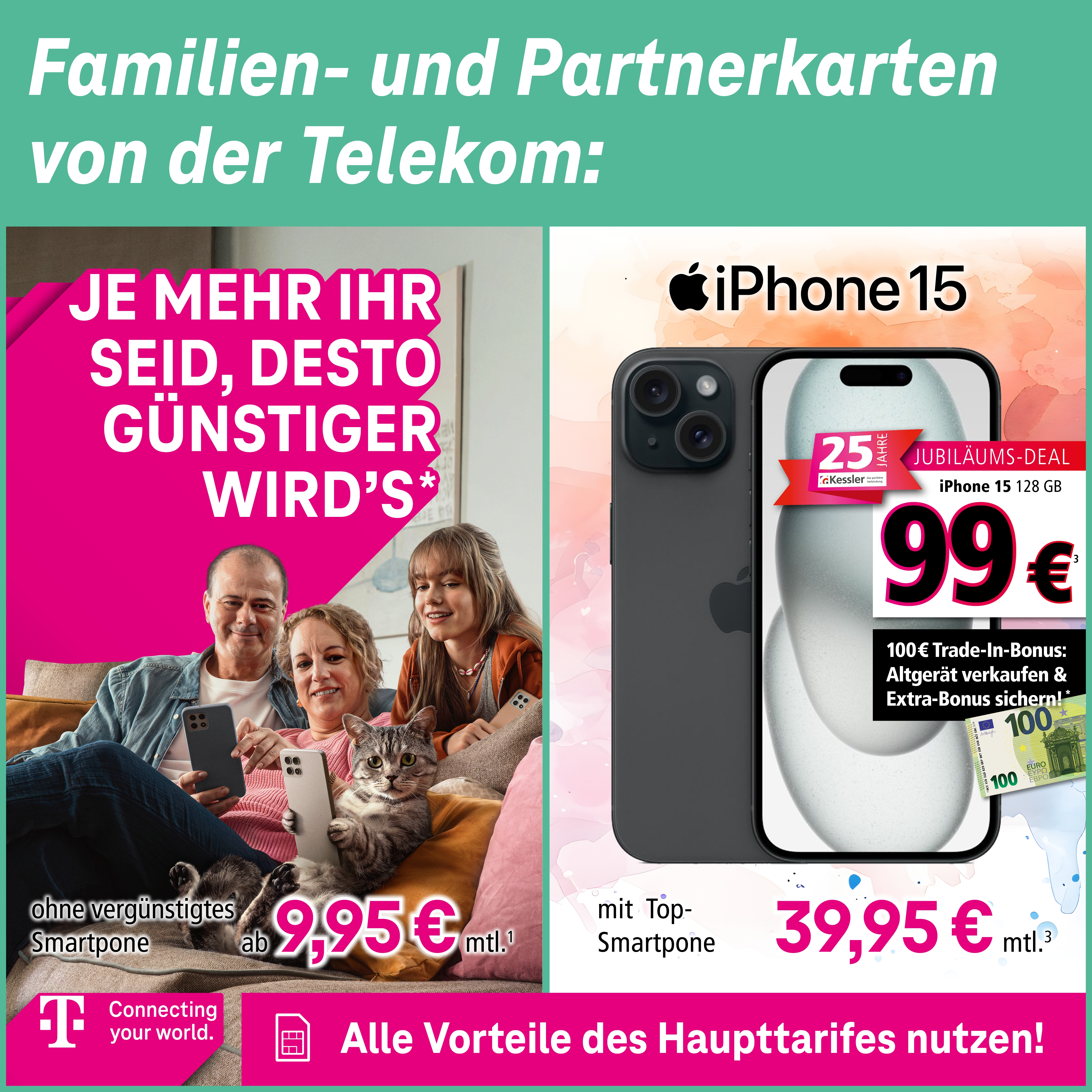 MagentaMobil Plus Karte mit IPhone 15 Family-Deal