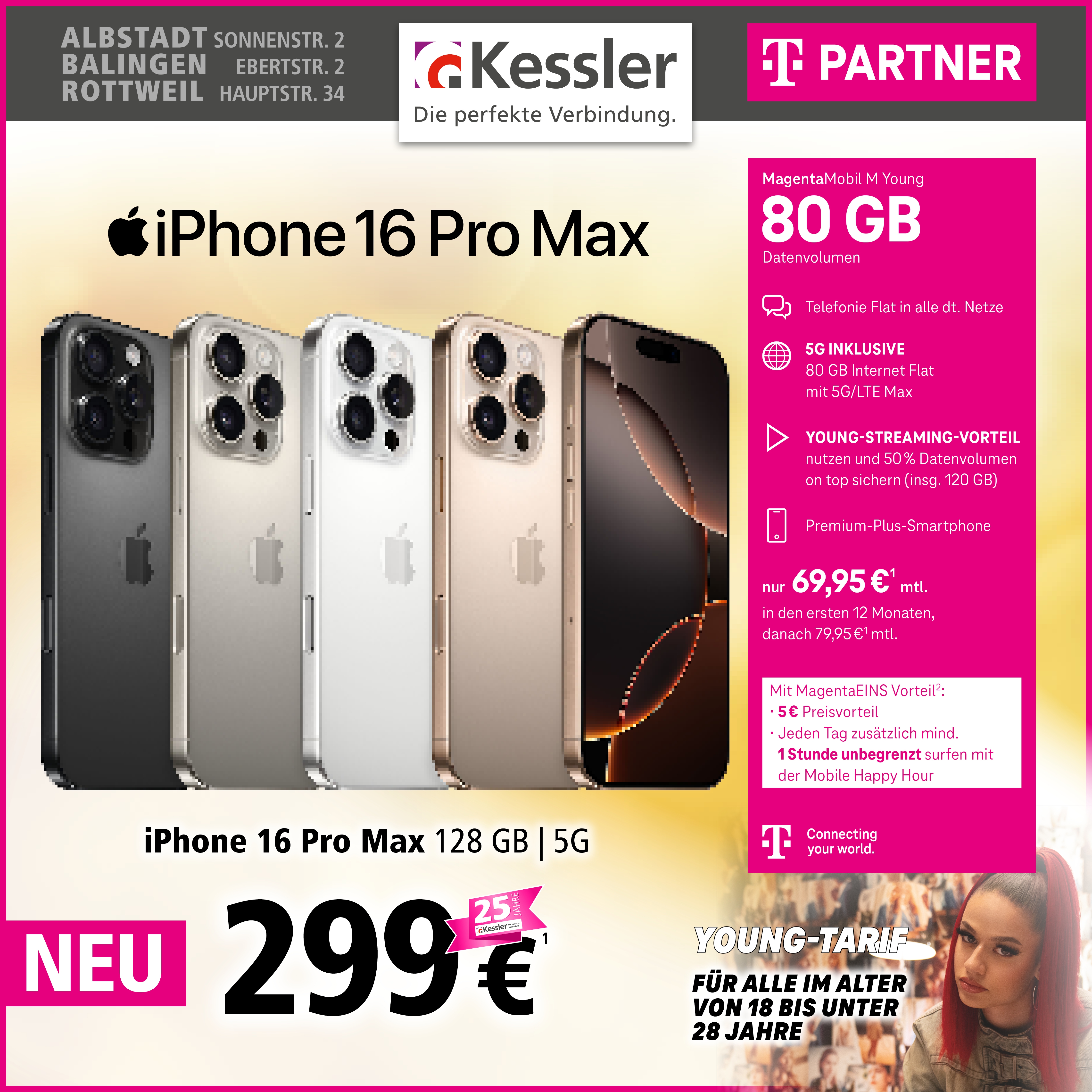 MagentaMobil M Young mit IPhone 16 Pro Max