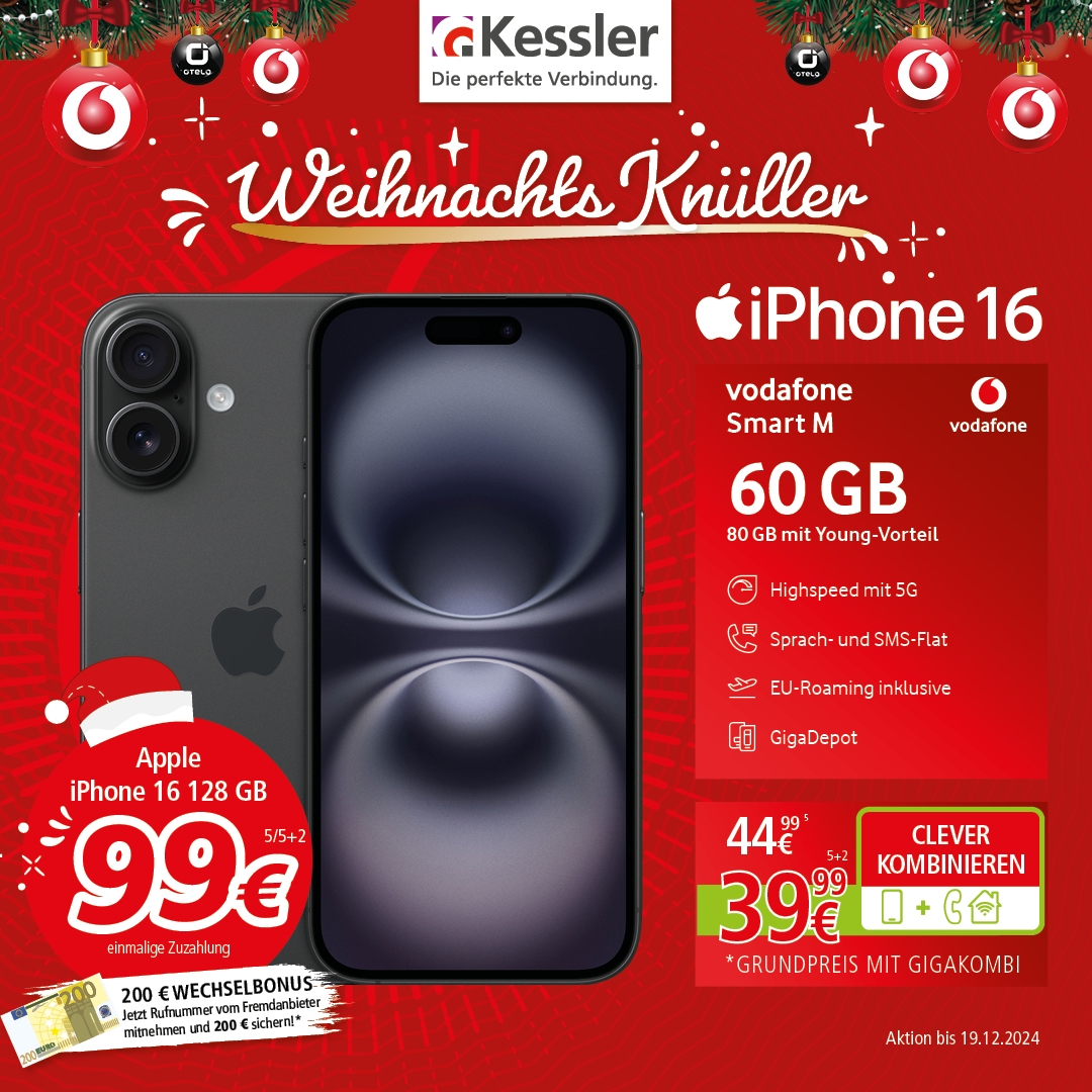 Vodafone Smart M mit IPhone 16 128GB