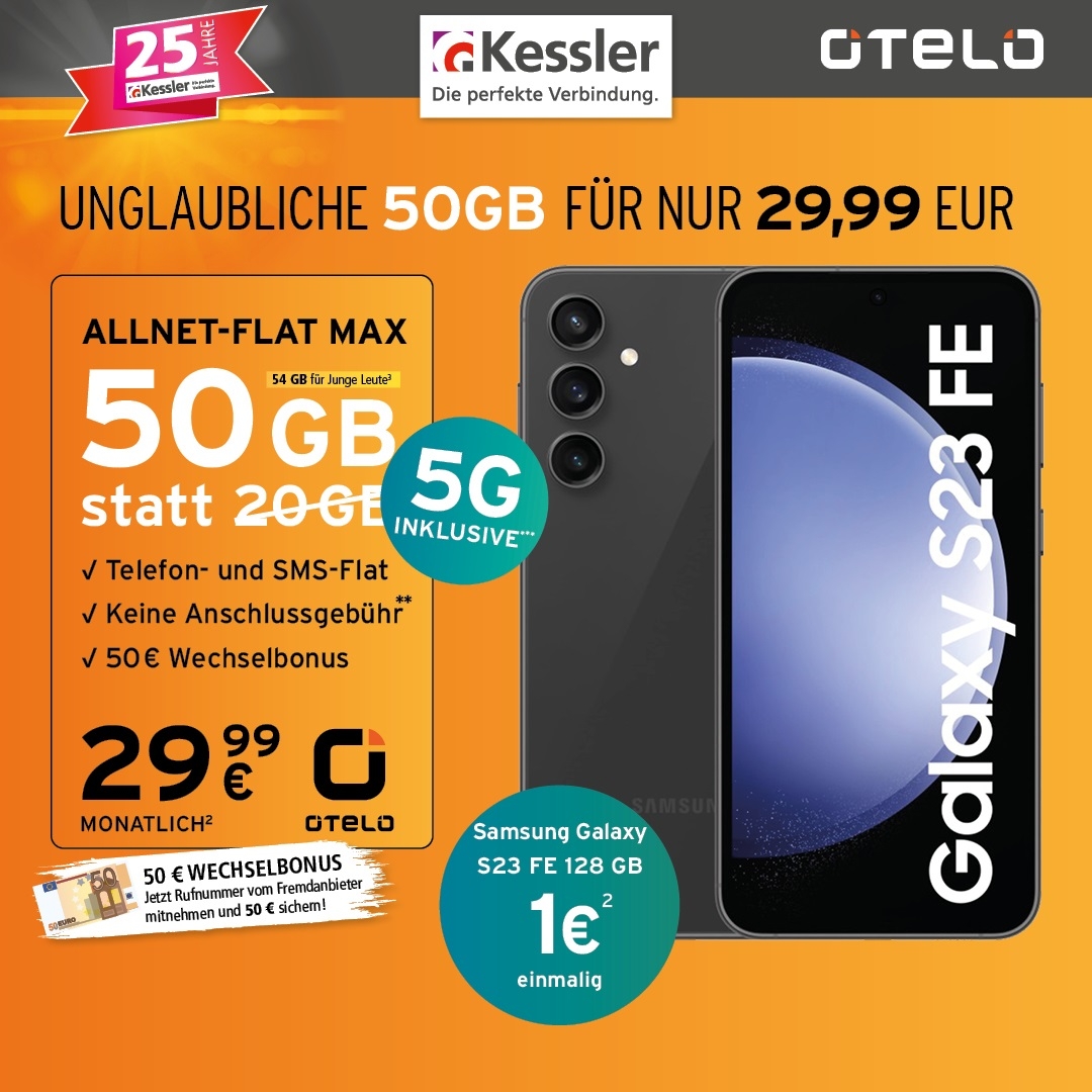 OTELO Max 50GB mit Samsung Galaxy S23 FE