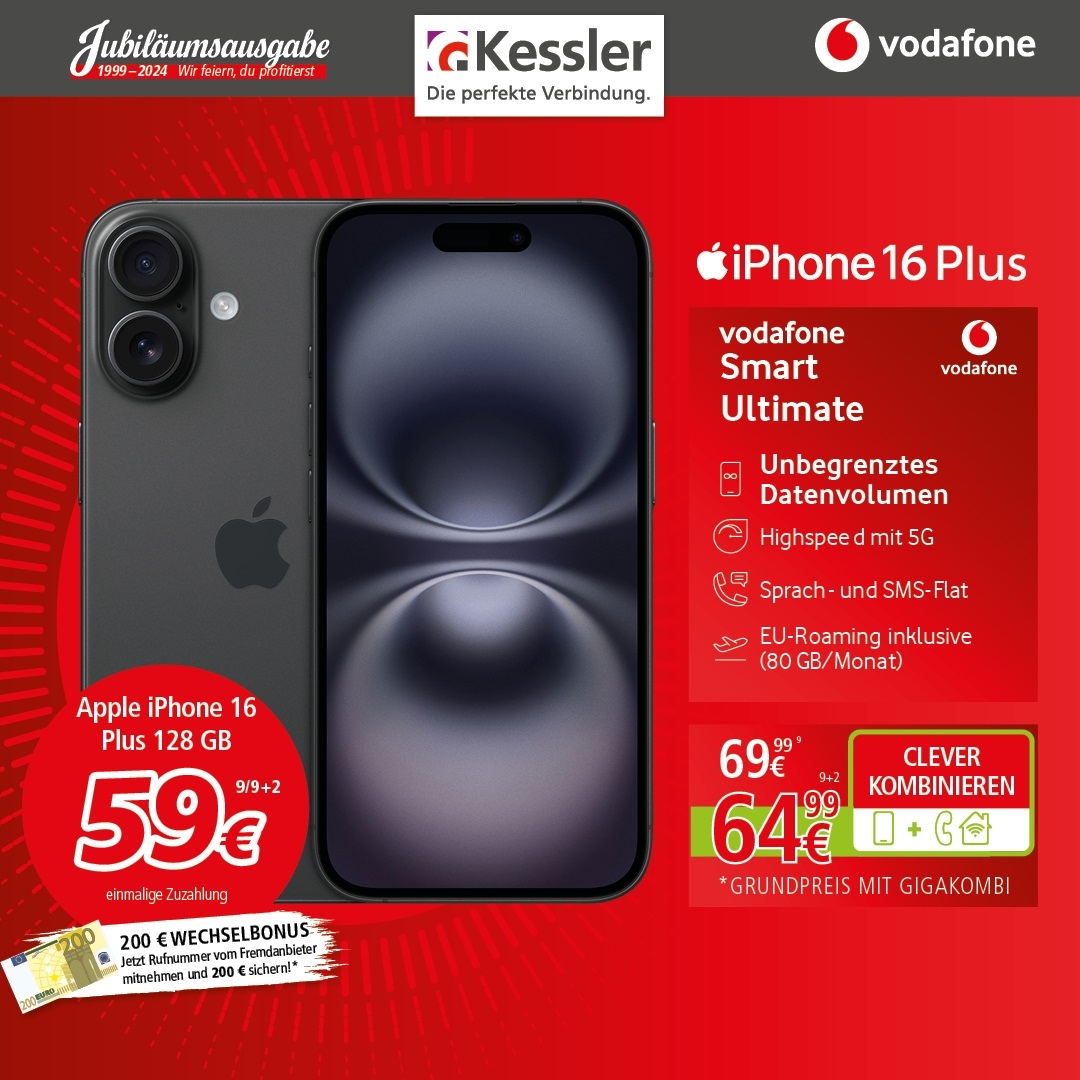 Vodafone Smart Ultimate mit IPhone 16 Plus