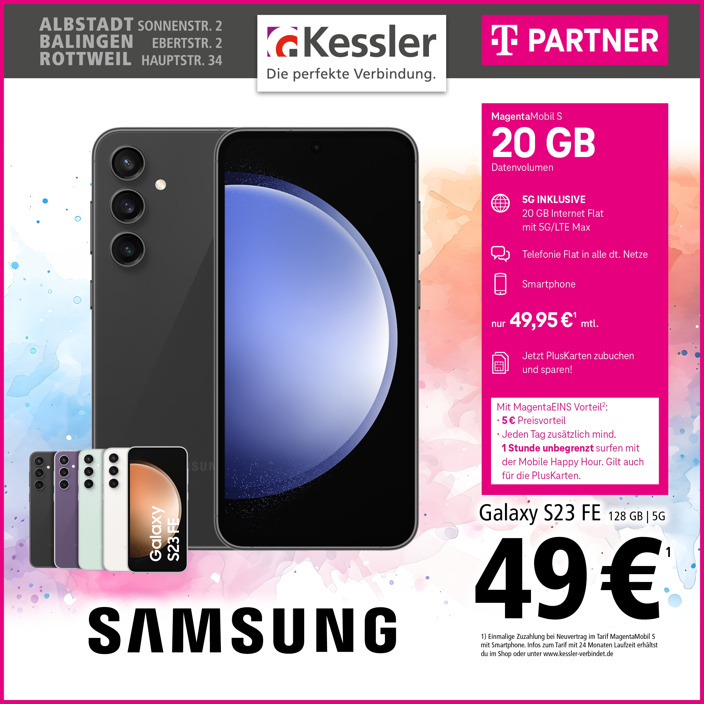 Telekom MagentaMobil S mit Galaxy S23 FE