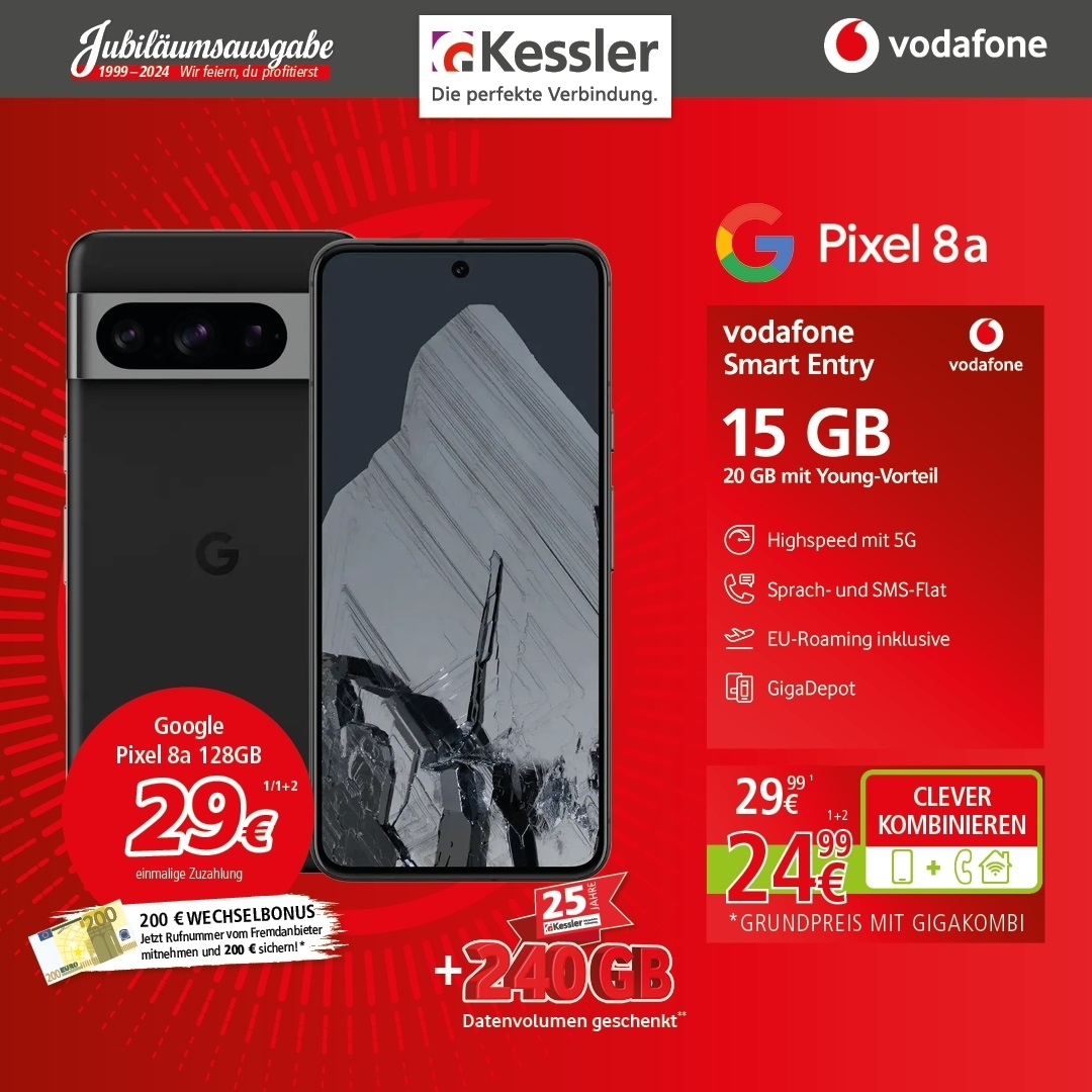 Vodafone Smart Entry mit Google Pixel 8a