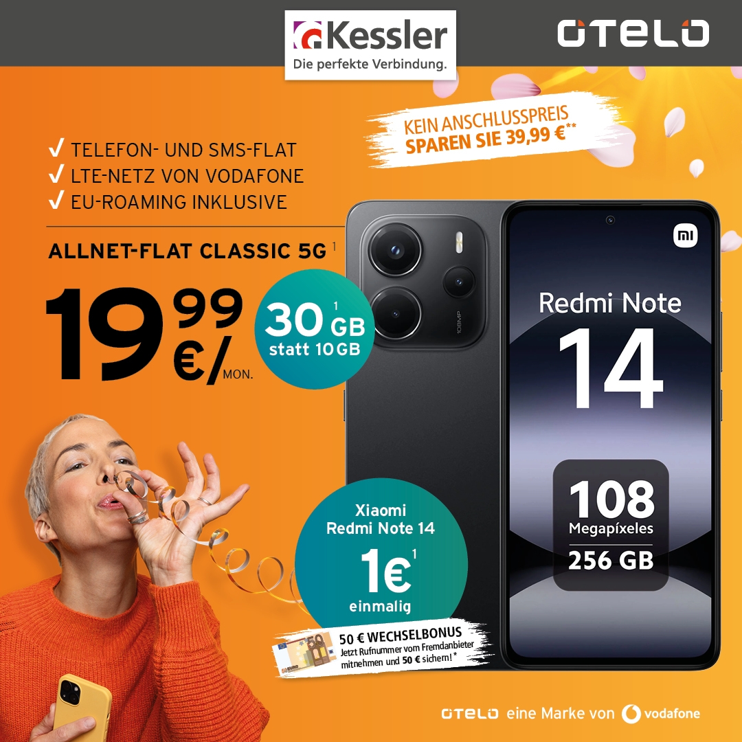 OTELO Classic 30GB mit Xiaomi Note 14 256GB