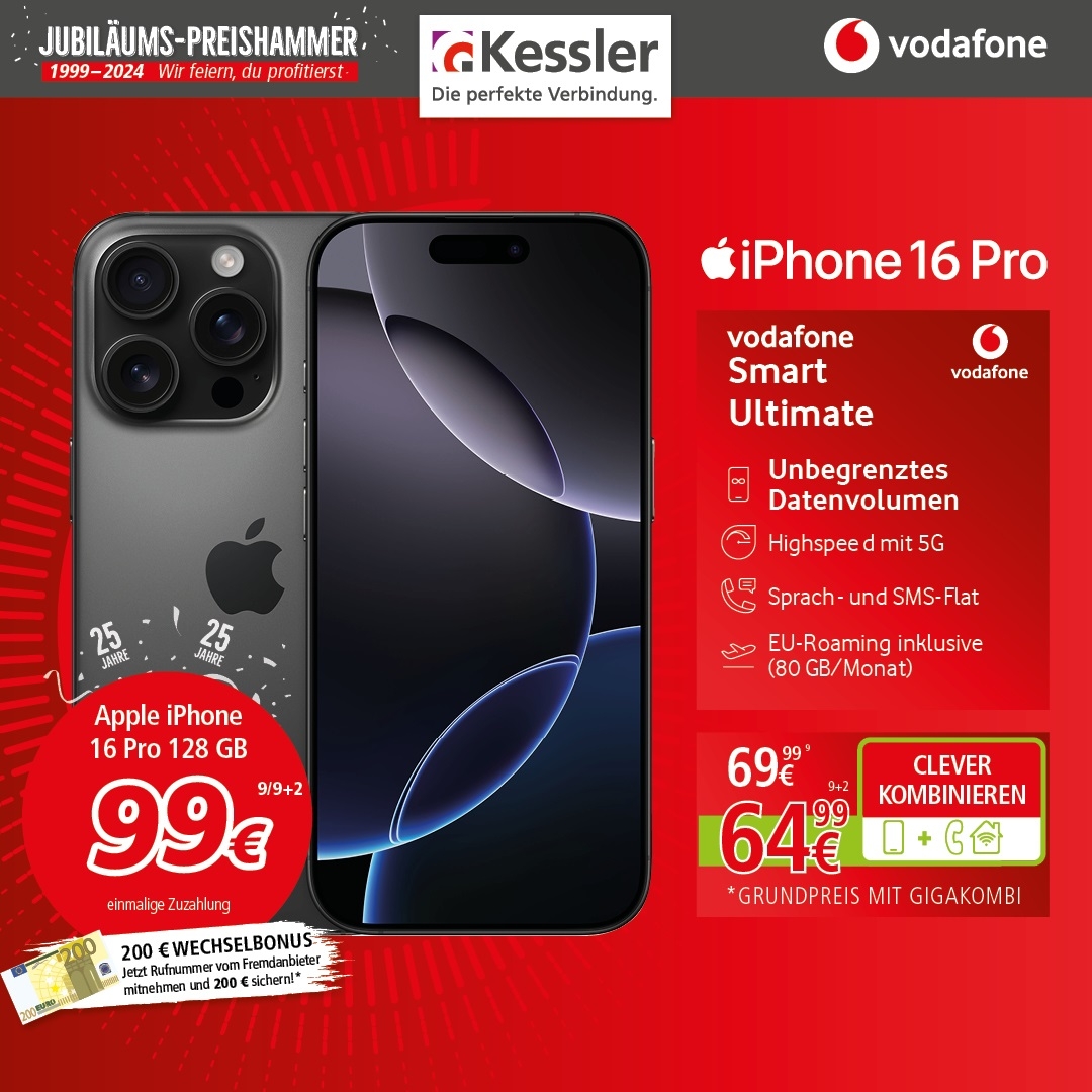 Vodafone Smart Ultimate mit IPhone 16 Pro