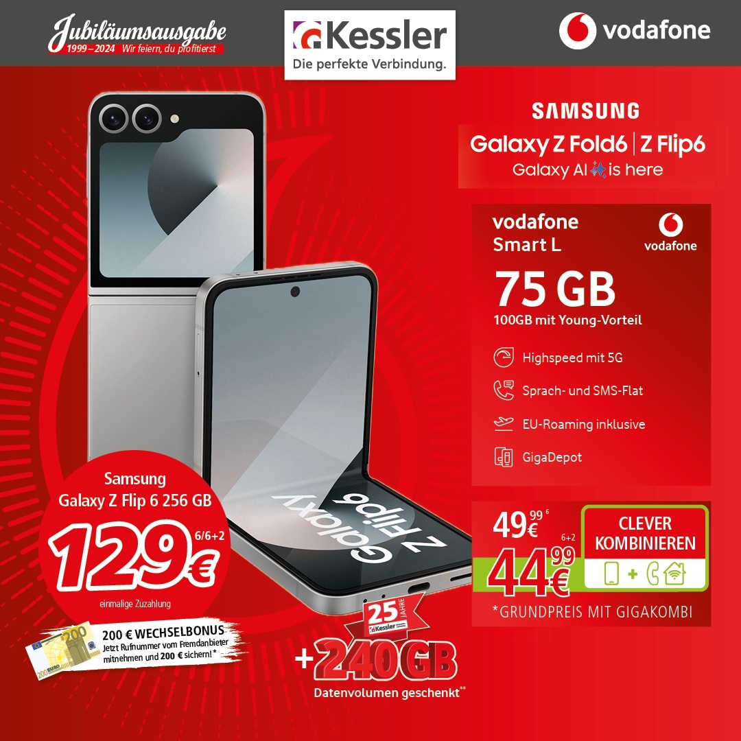 Vodafone Smart L mit Galaxy Z Flip6