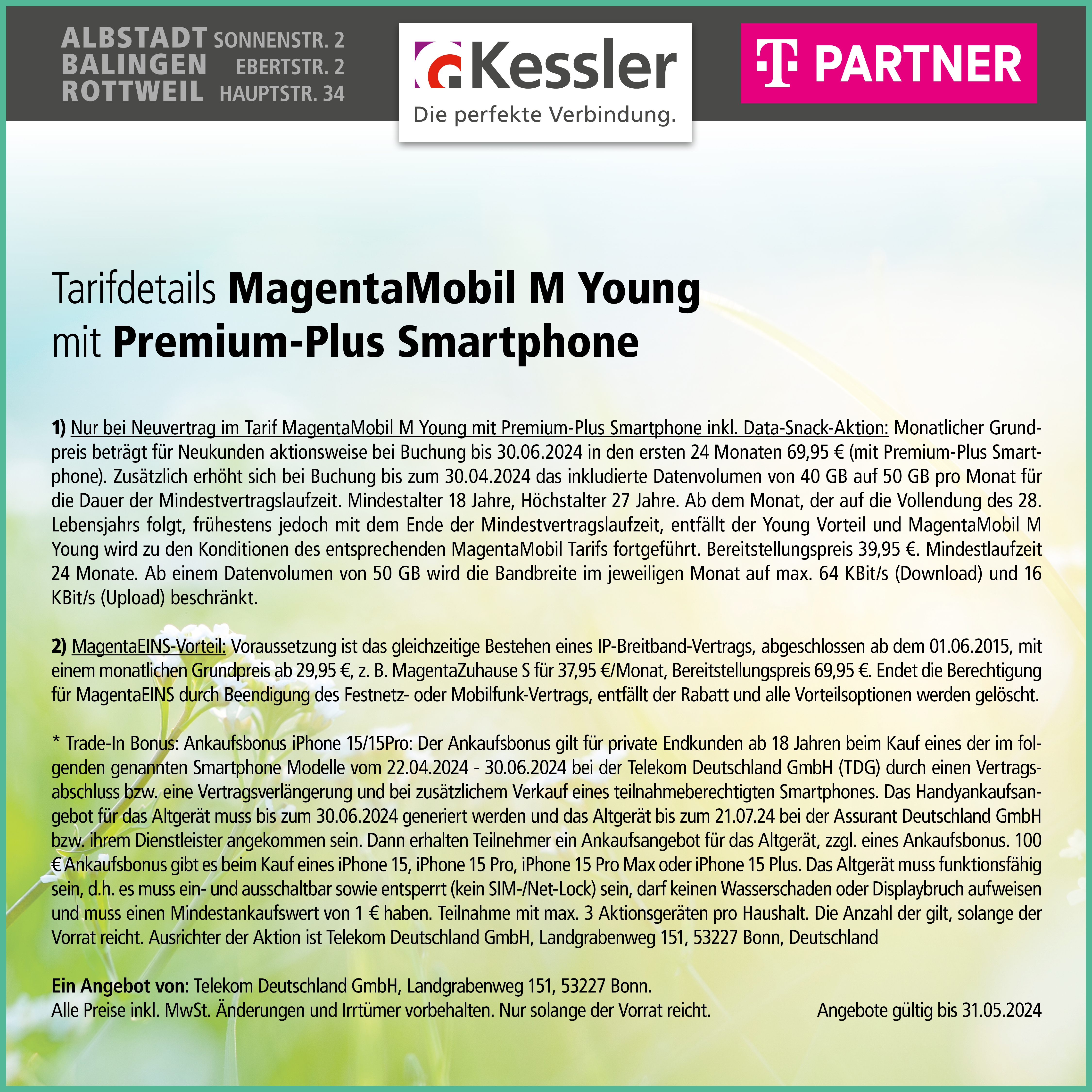 Magenta Mobil M Young mit IPhone 15 Pro