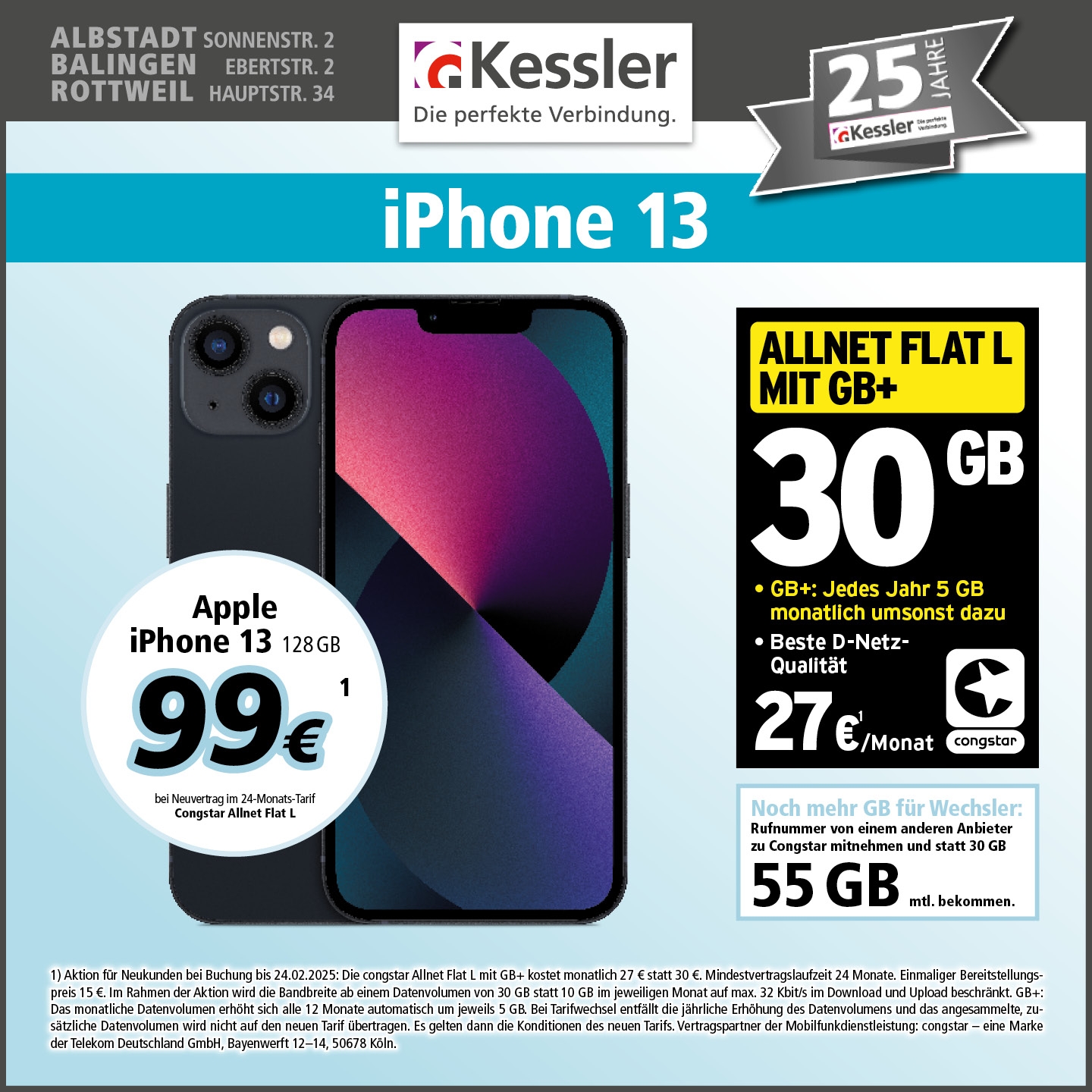 Congstar Allnet L mit GB+ und Apple IPhone 13