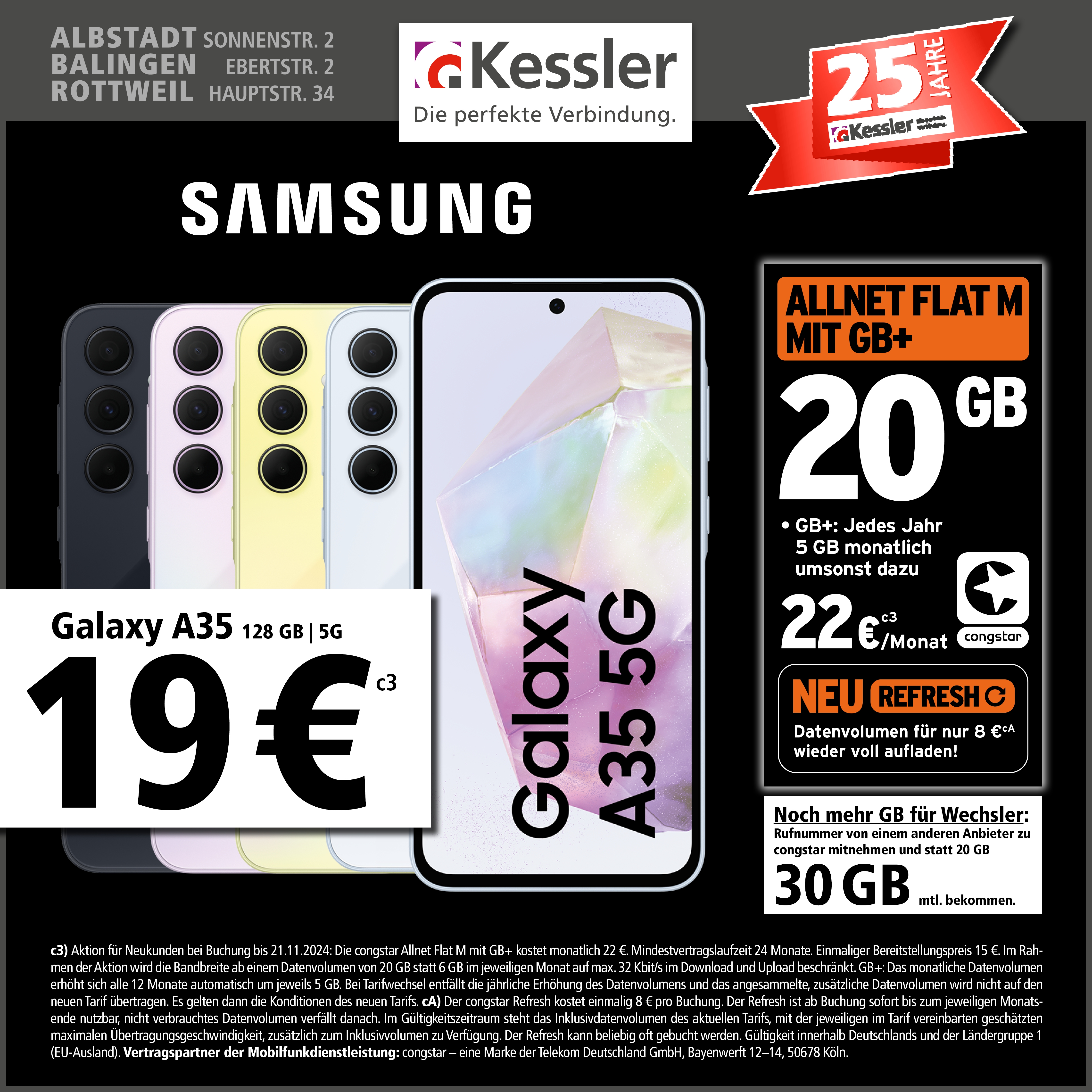 Congstar Allnet M mit GB+ und Samsung A35