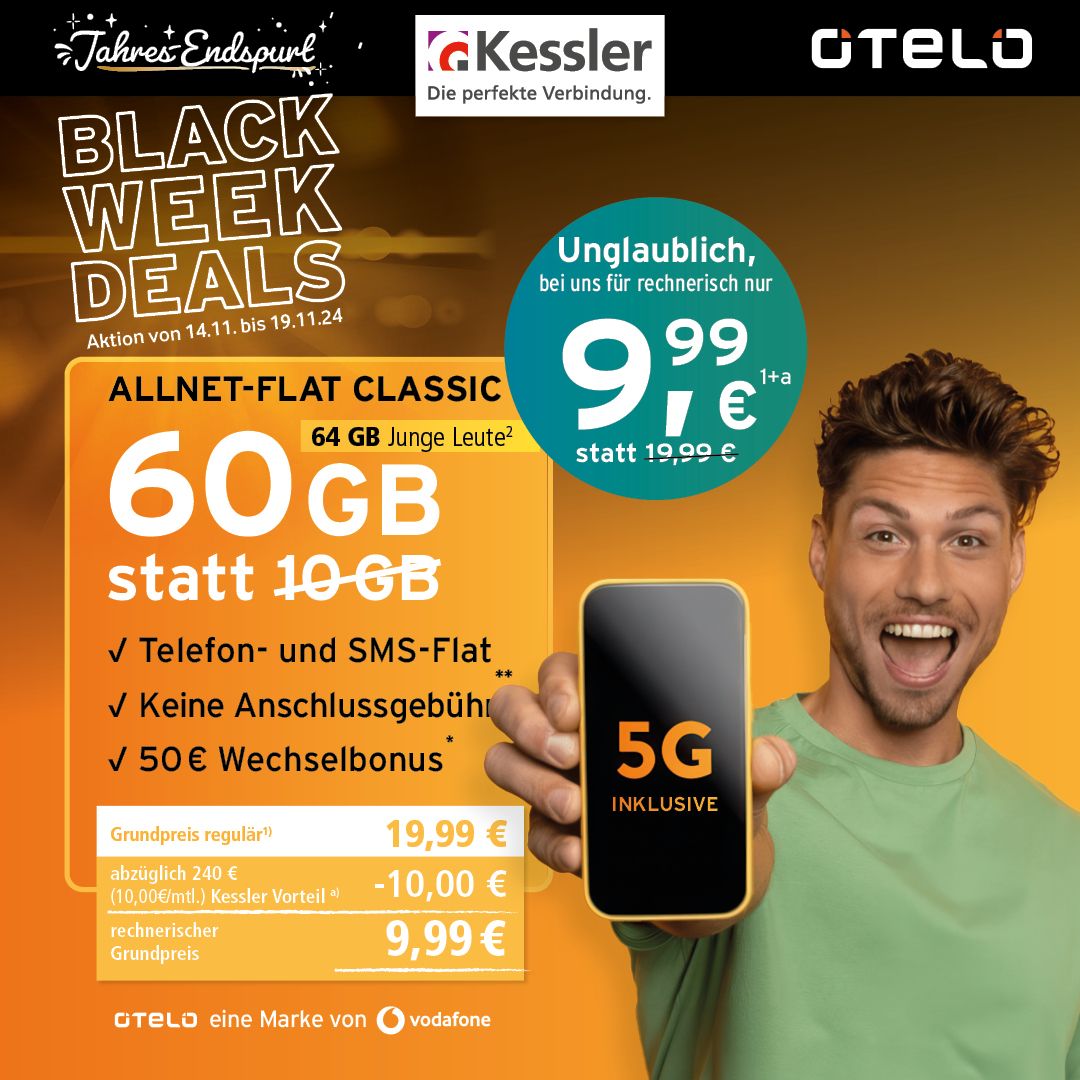 OTELO Black Week Deals - 60GB für 9,99€