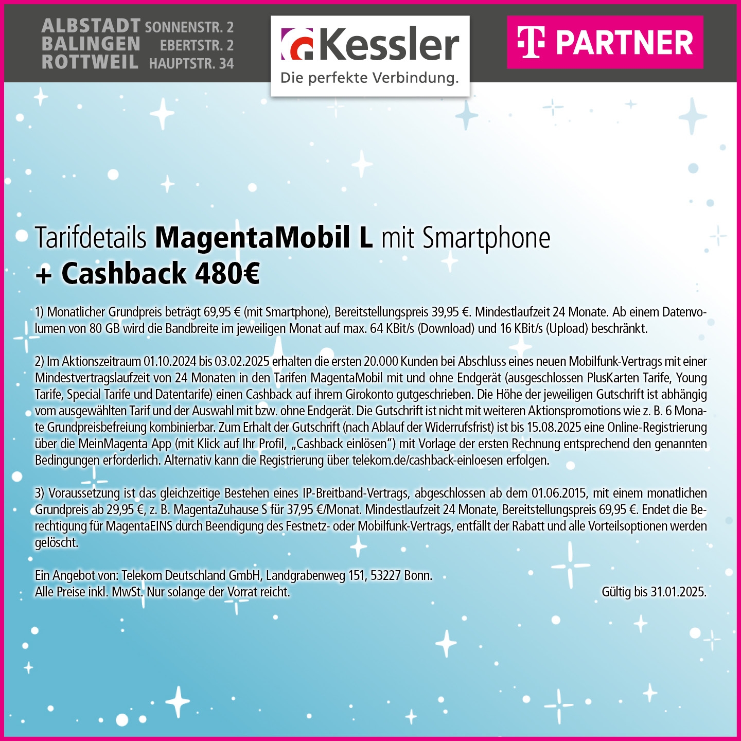 Magenta Mobil L mit iPhone 16 Pro und Cashback