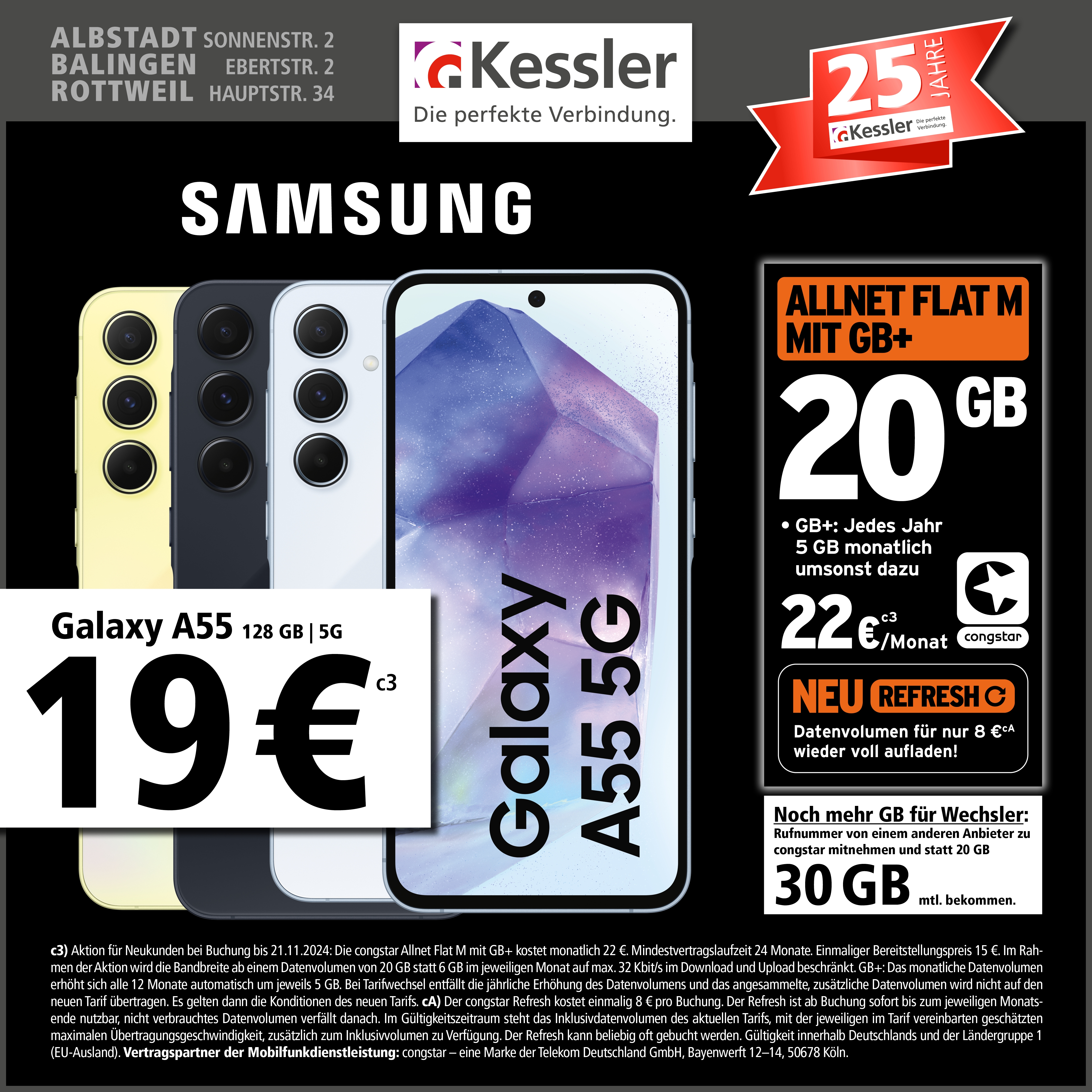 Congstar Allnet M mit GB+ und Samsung A55