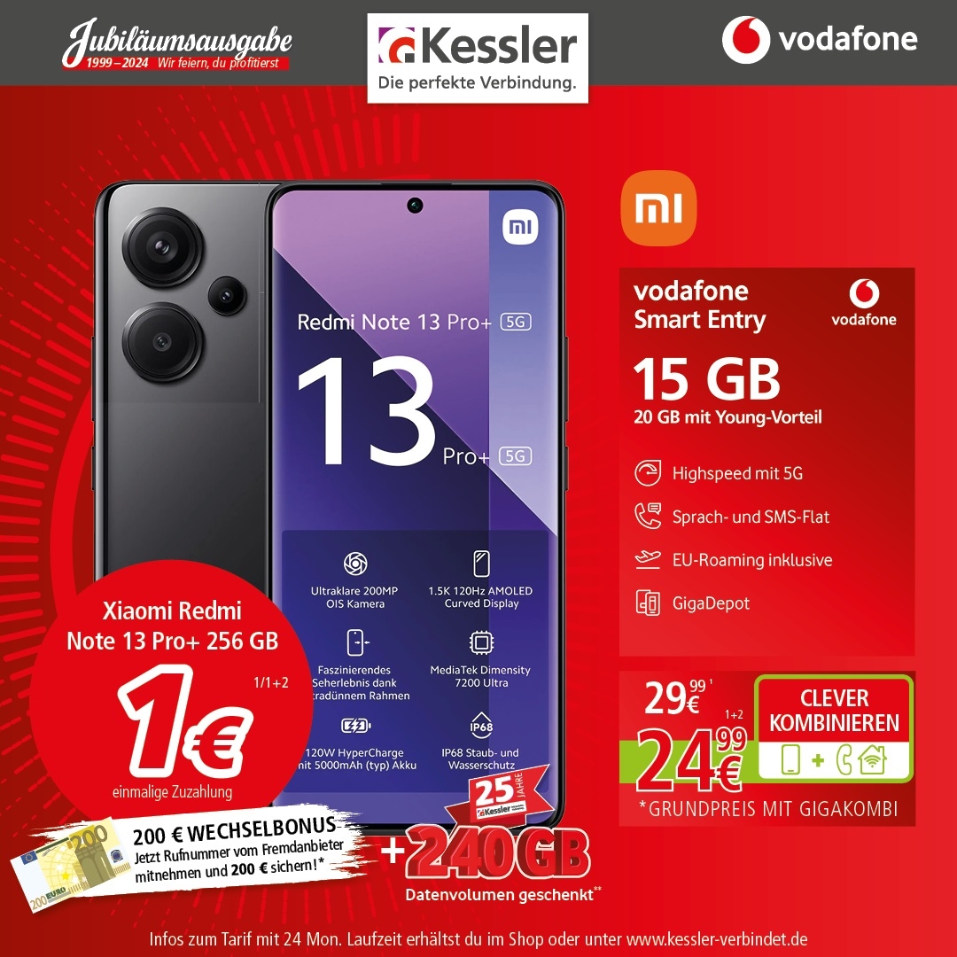 Vodafone Smart Entry und Xiaomi Note 13 Pro+