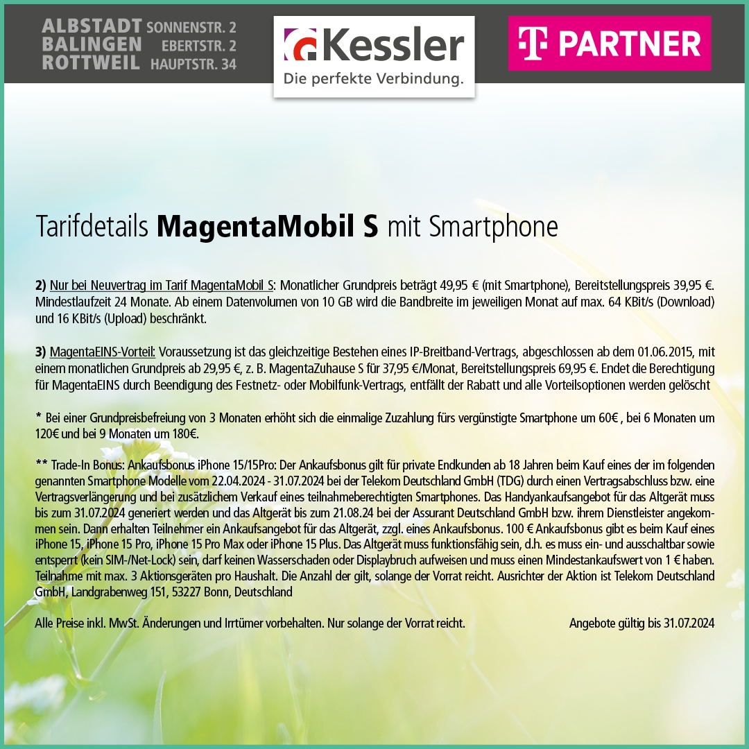 Telekom MagentaMobil S mit Galaxy S23 FE