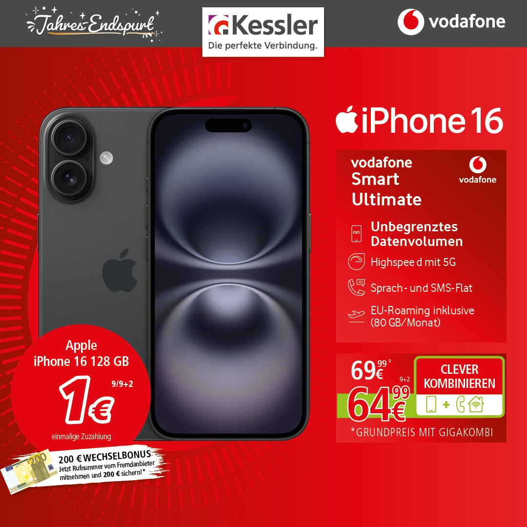 Vodafone Smart Ultimate mit IPhone 16