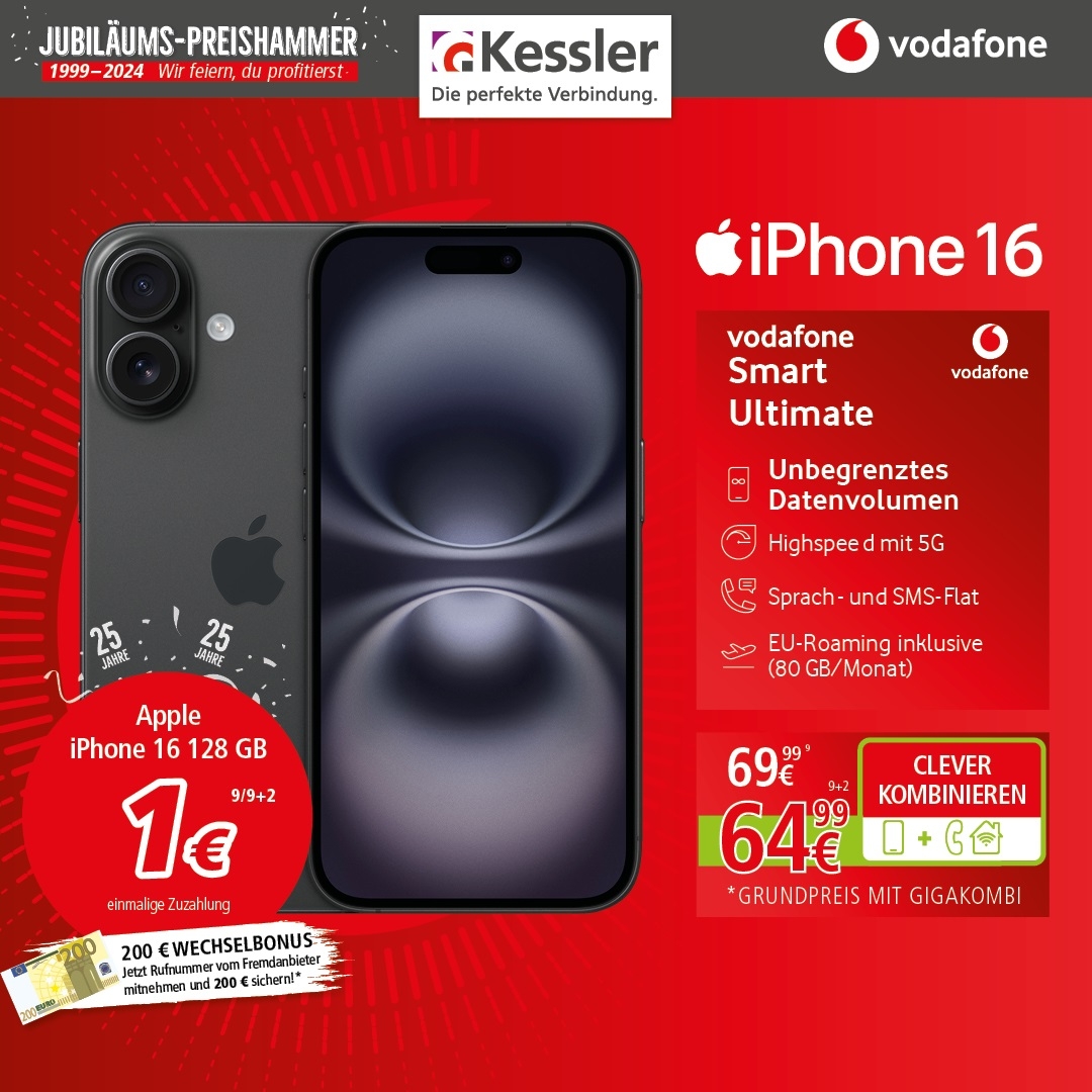 Vodafone Smart Ultimate mit IPhone 16