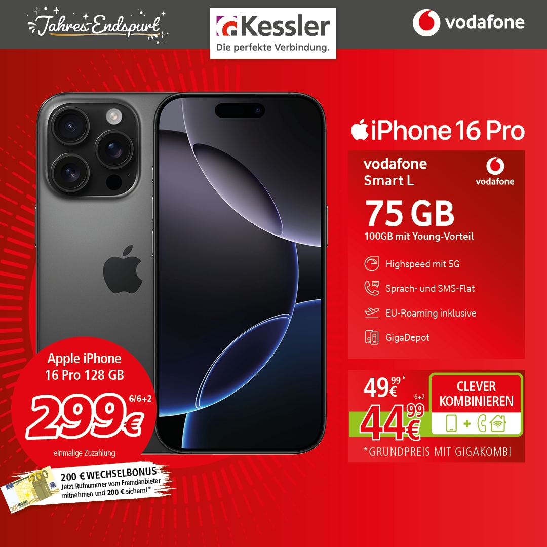 Vodafone Smart L mit Apple IPhone 16 Pro