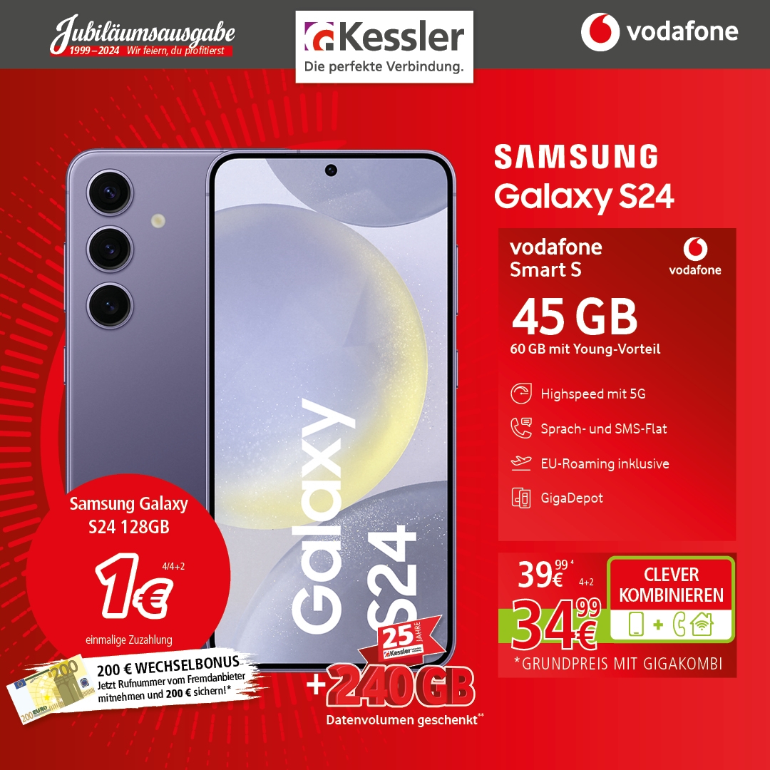 Vodafone Smart S mit Samsung Galaxy S24 128GB