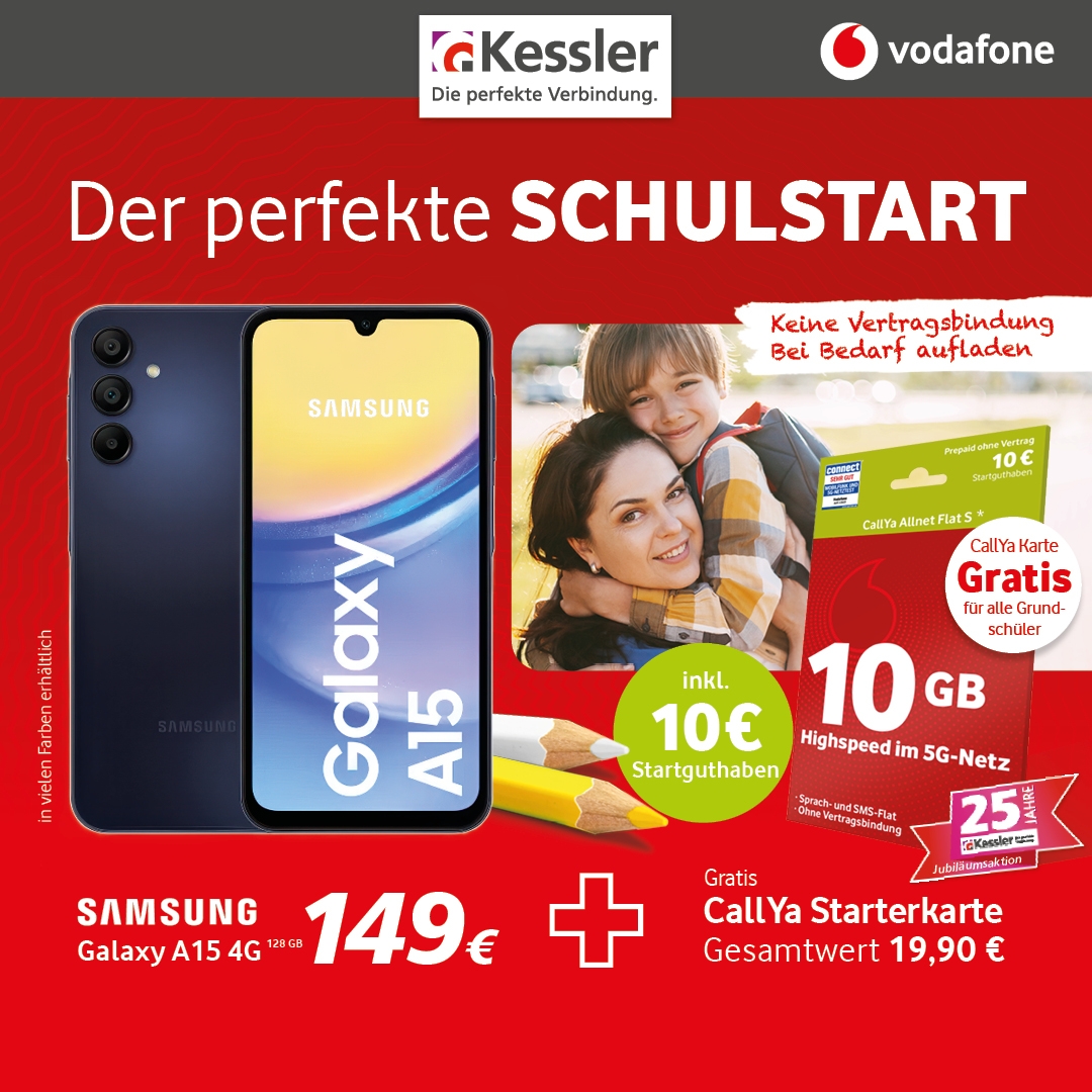 Perfekter Schulstart: Samsung A15 mit CallYa Karte