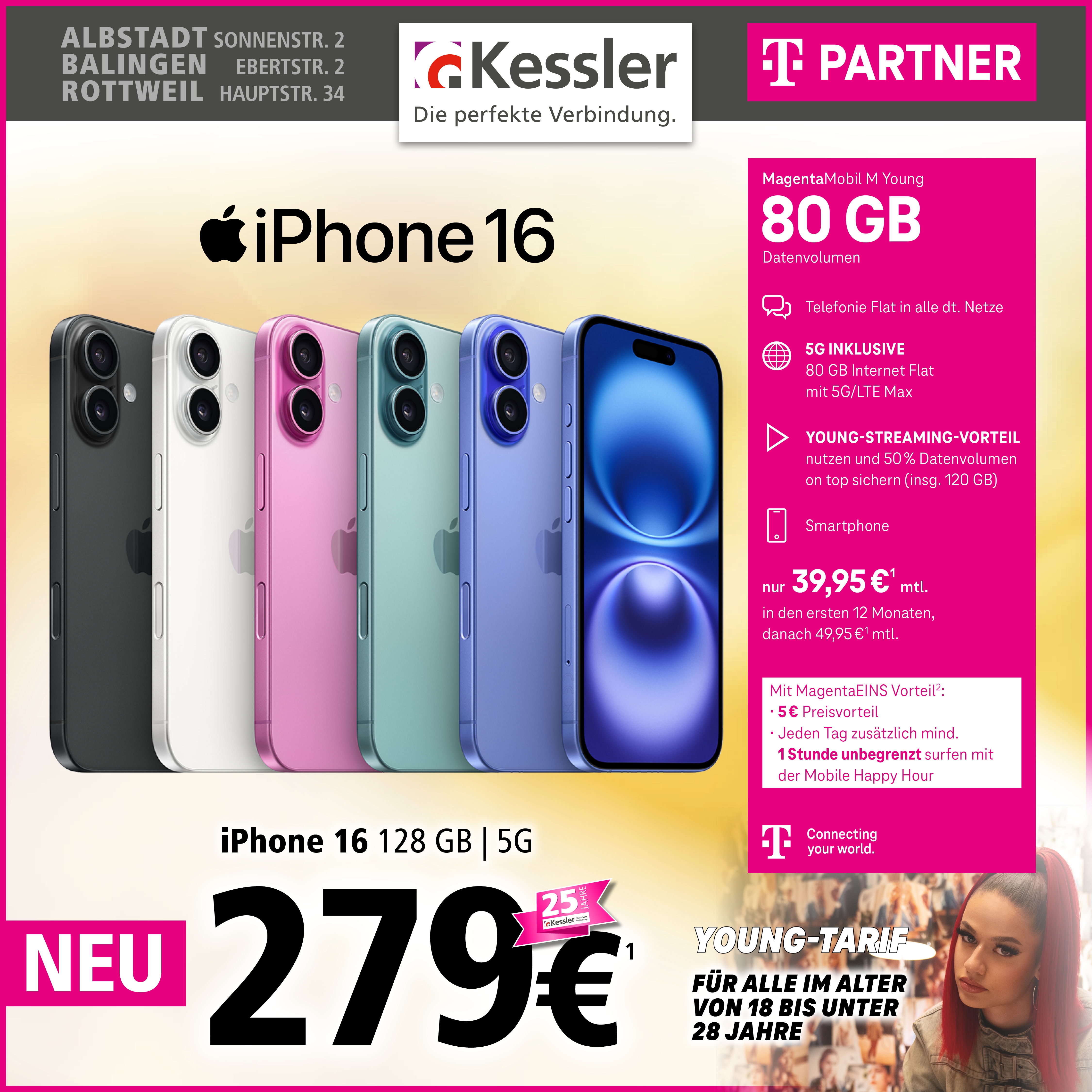 MagentaMobil M Young mit IPhone 16