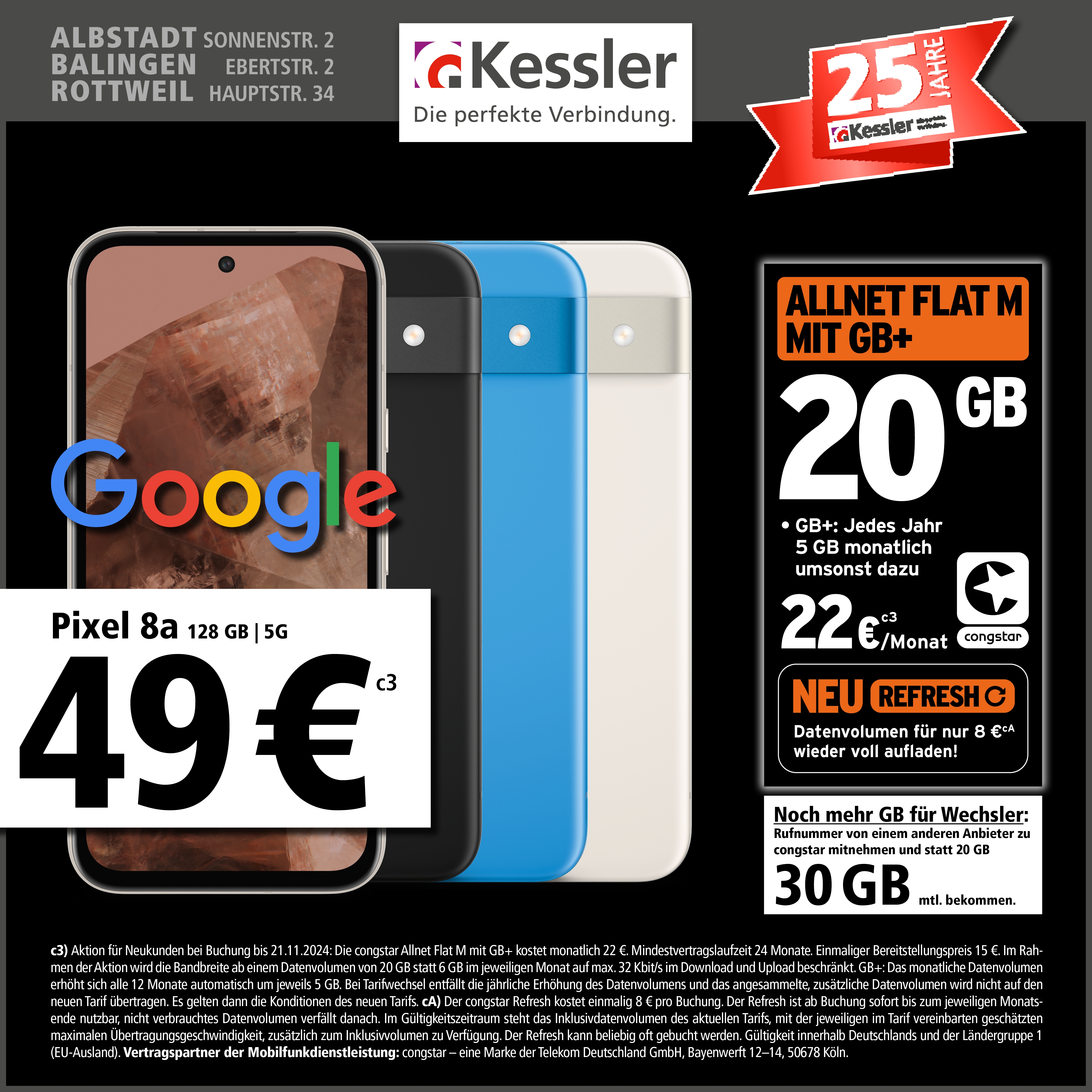 Congstar Allnet M mit GB+ und Google Pixel 8a