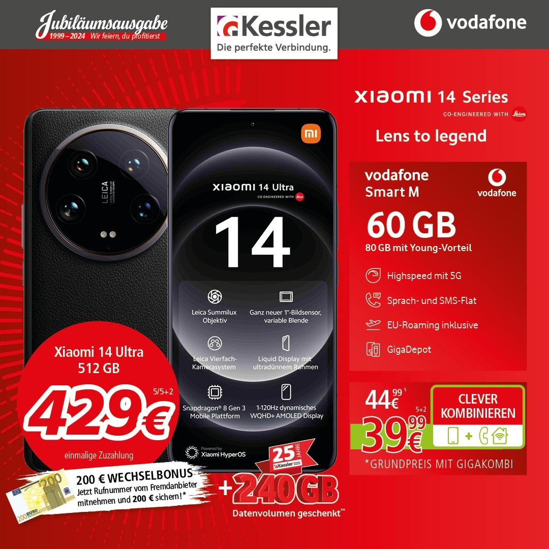 Vodafone Smart M mit Xiaomi 14 Ultra 512GB