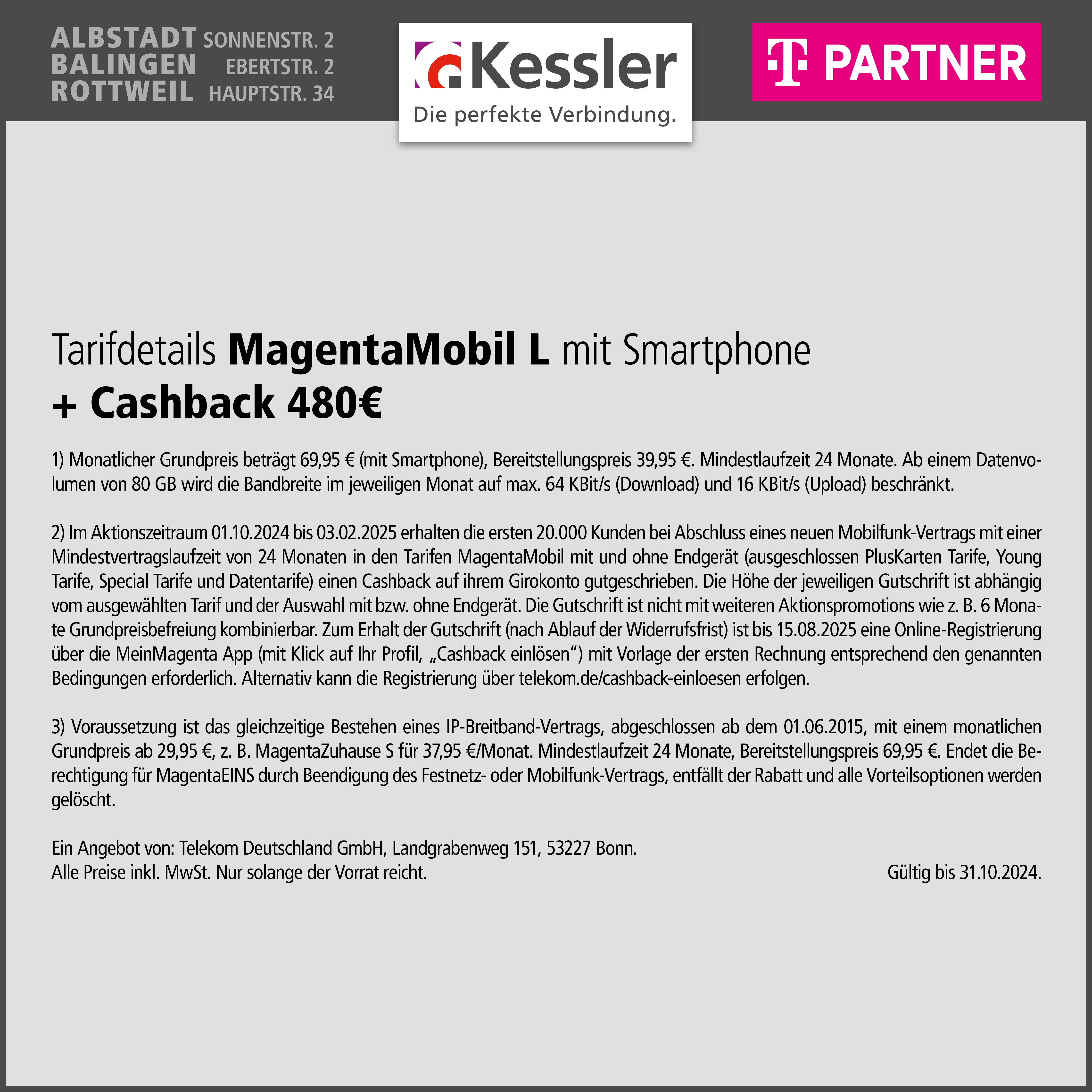 Magenta Mobil L mit iPhone 16 Pro und Cashback