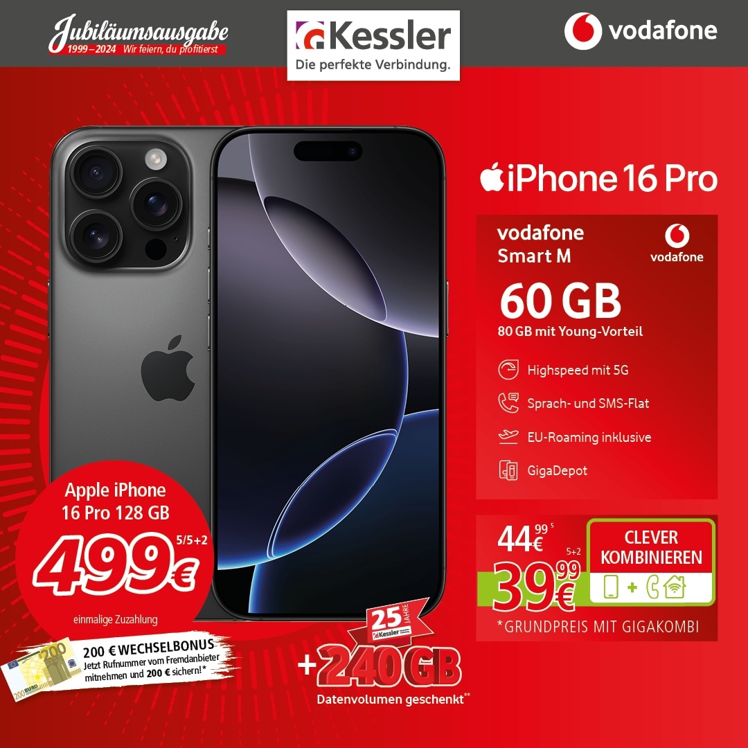 Vodafone Smart M mit Apple IPhone 16 Pro