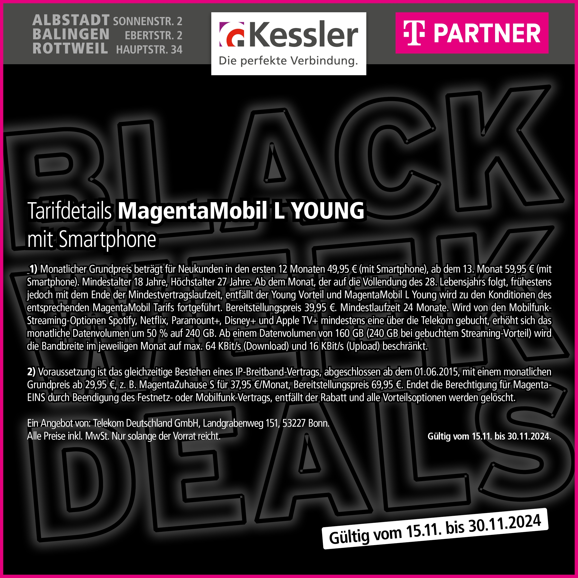 Magenta Mobil L Young mit IPhone 16