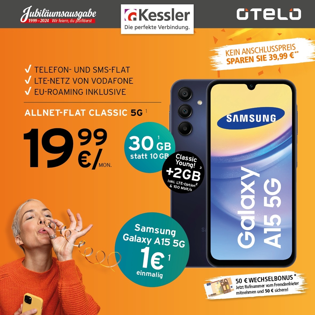 OTELO Classic 30GB mit Samsung Galaxy A15 5G