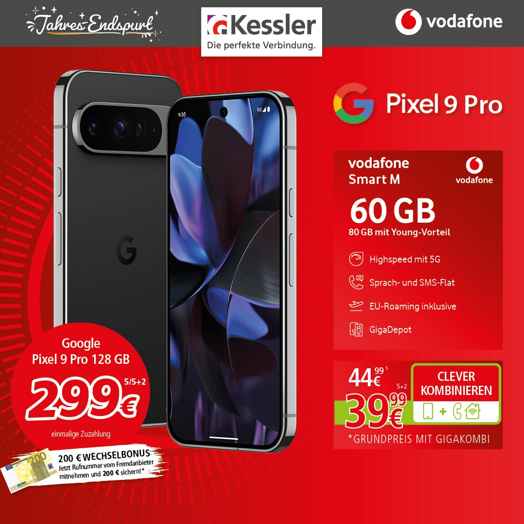 Vodafone Smart M mit Google Pixel 9 Pro