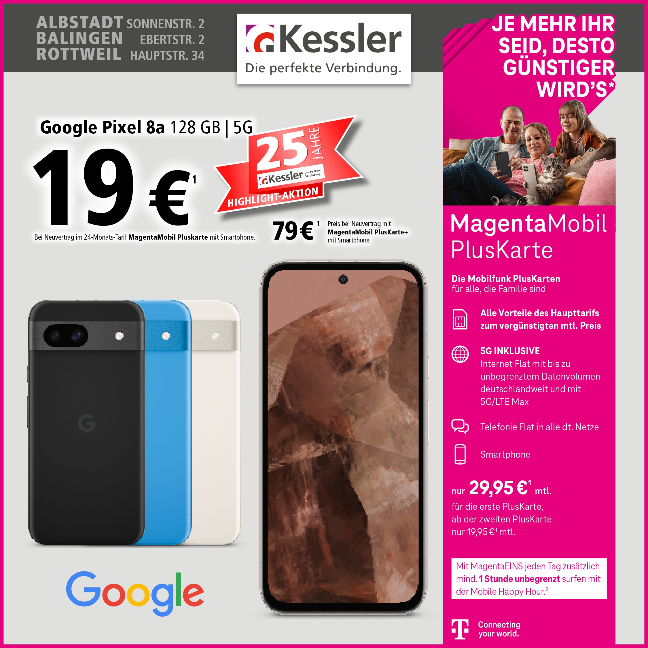 MagentaMobil Pluskarte mit Google Pixel 8a