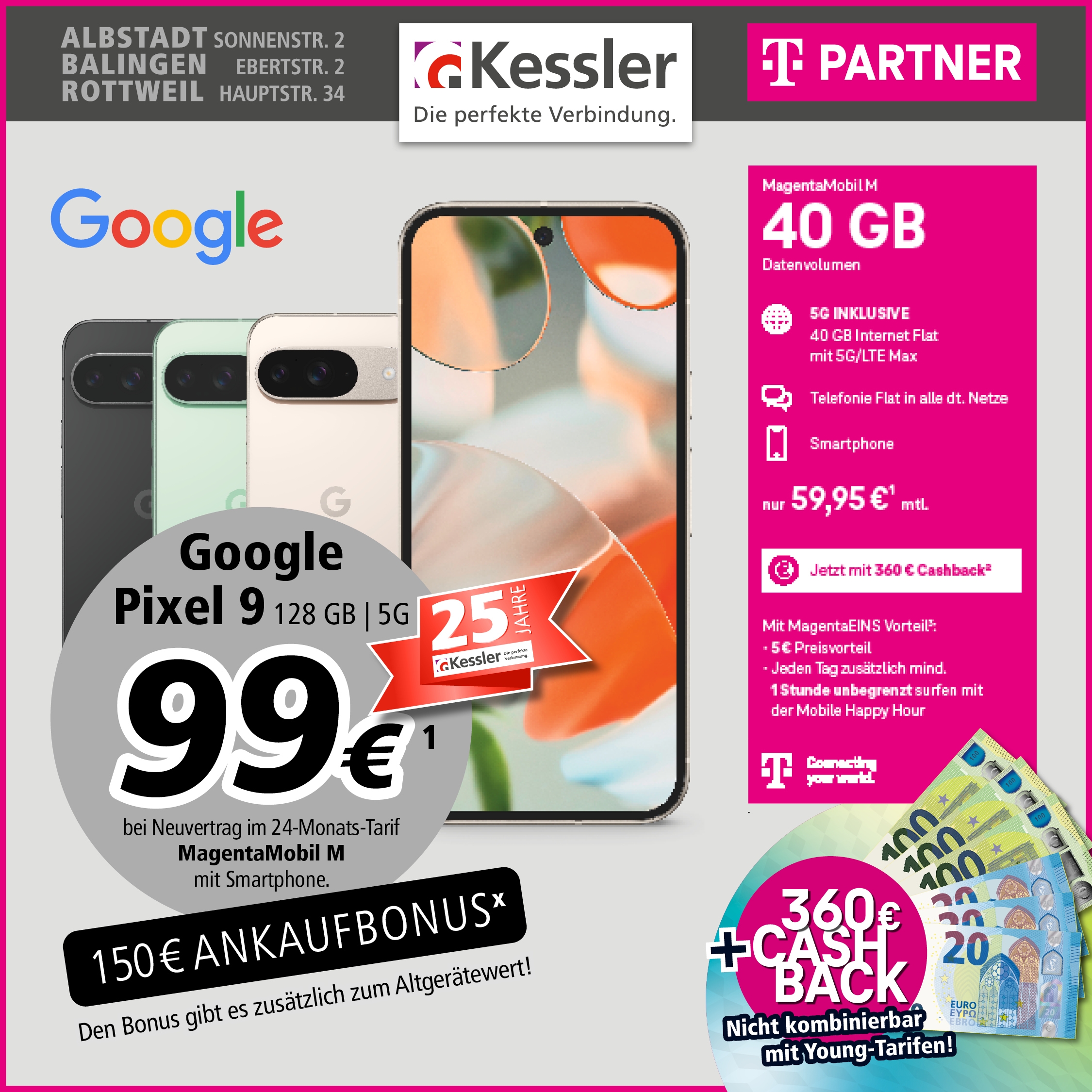 MagentaMobil M mit Google Pixel 9 & Cashback