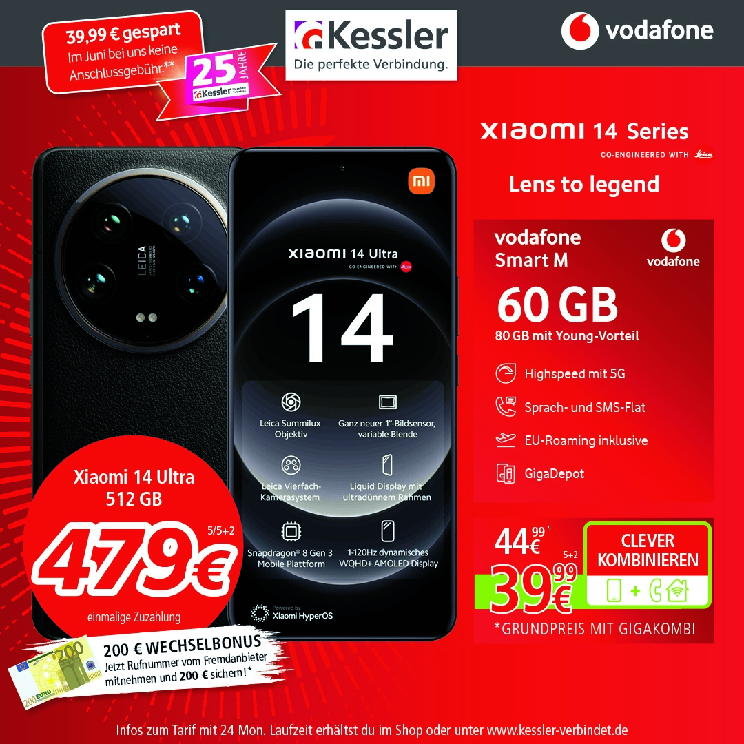 Vodafone Smart M mit Xiaomi 14 Ultra 512GB