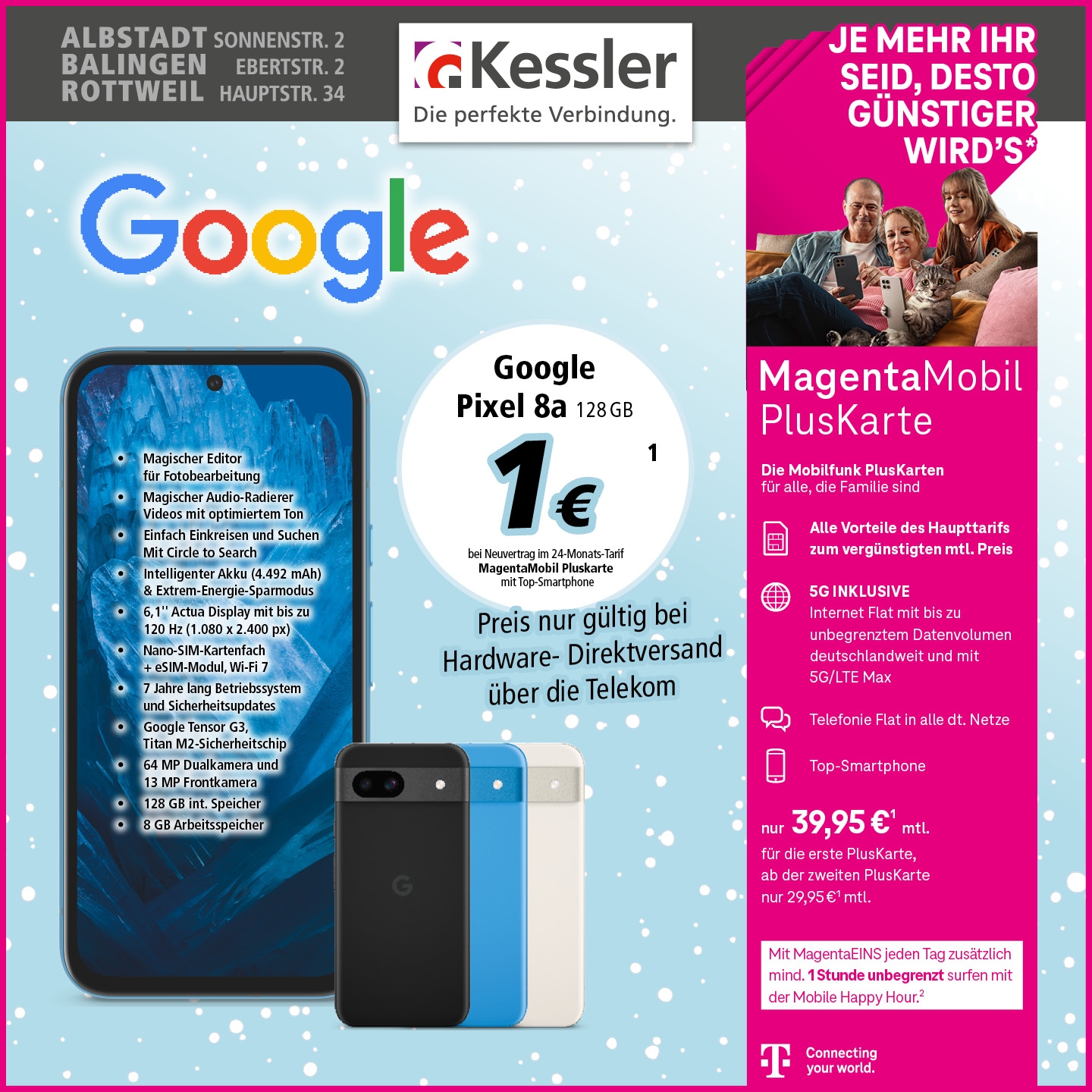 MagentaMobil Pluskarte mit Google Pixel 8a