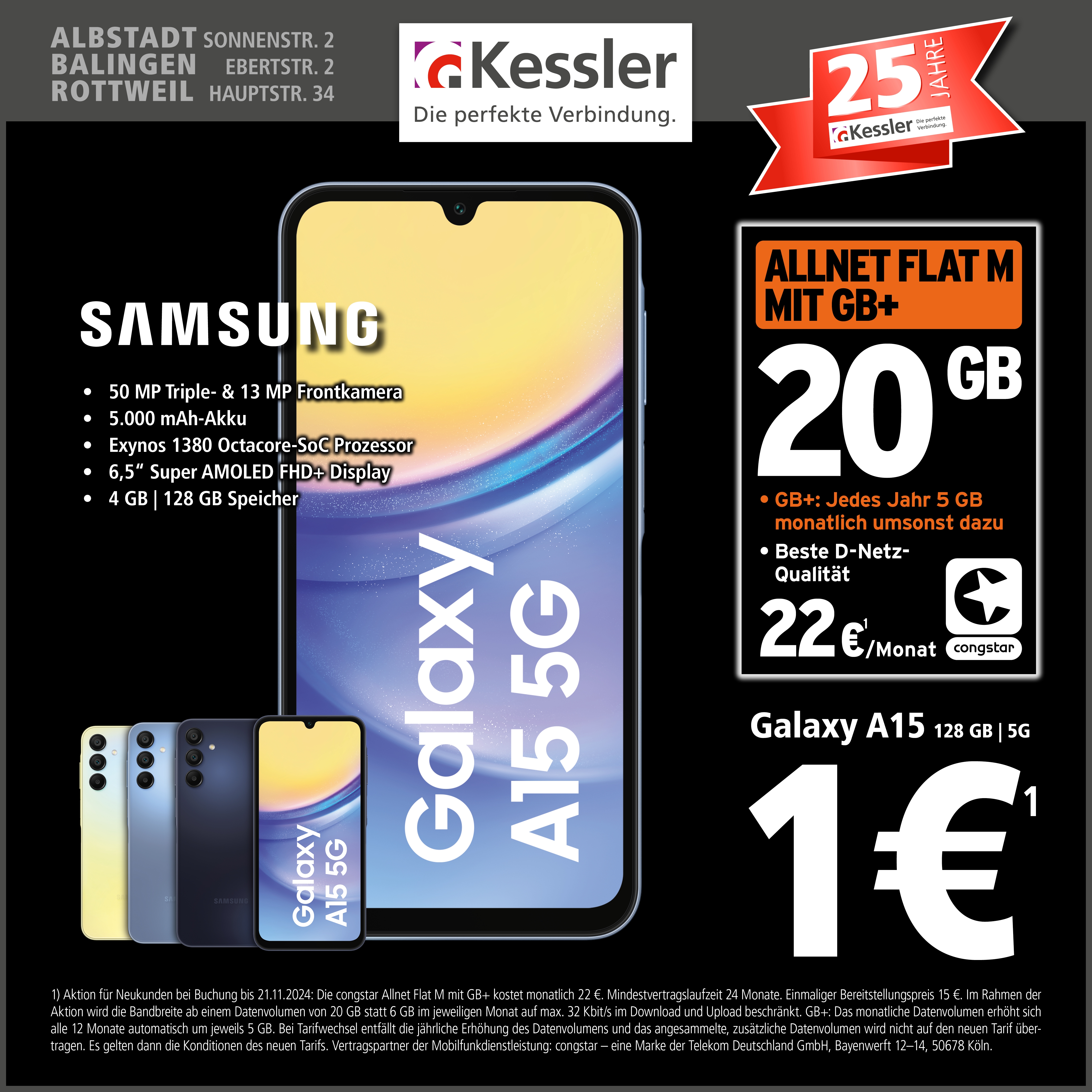 Congstar Allnet M mit Samsung A15 5G